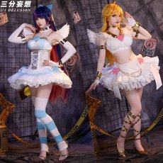 画像1: 【三分妄想1/3Delusion】パンティ&ストッキングwithガーターベルト パンティ ストッキング 天使スーツ コスプレ衣装/ウィッグ コスチューム (1)