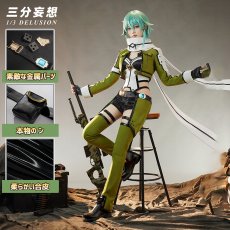 画像1: 【三分妄想1/3Delusion】ソードアート・オンライン GGO シノ 朝田詩乃 コスプレ衣装/ウィッグ/靴 コスチューム (1)