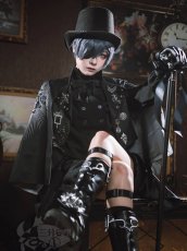 画像6: 【三分妄想1/3Delusion】 黒執事 シエル・ファントムハイヴ 15周年イラスト コスプレ衣装 コスチューム (6)