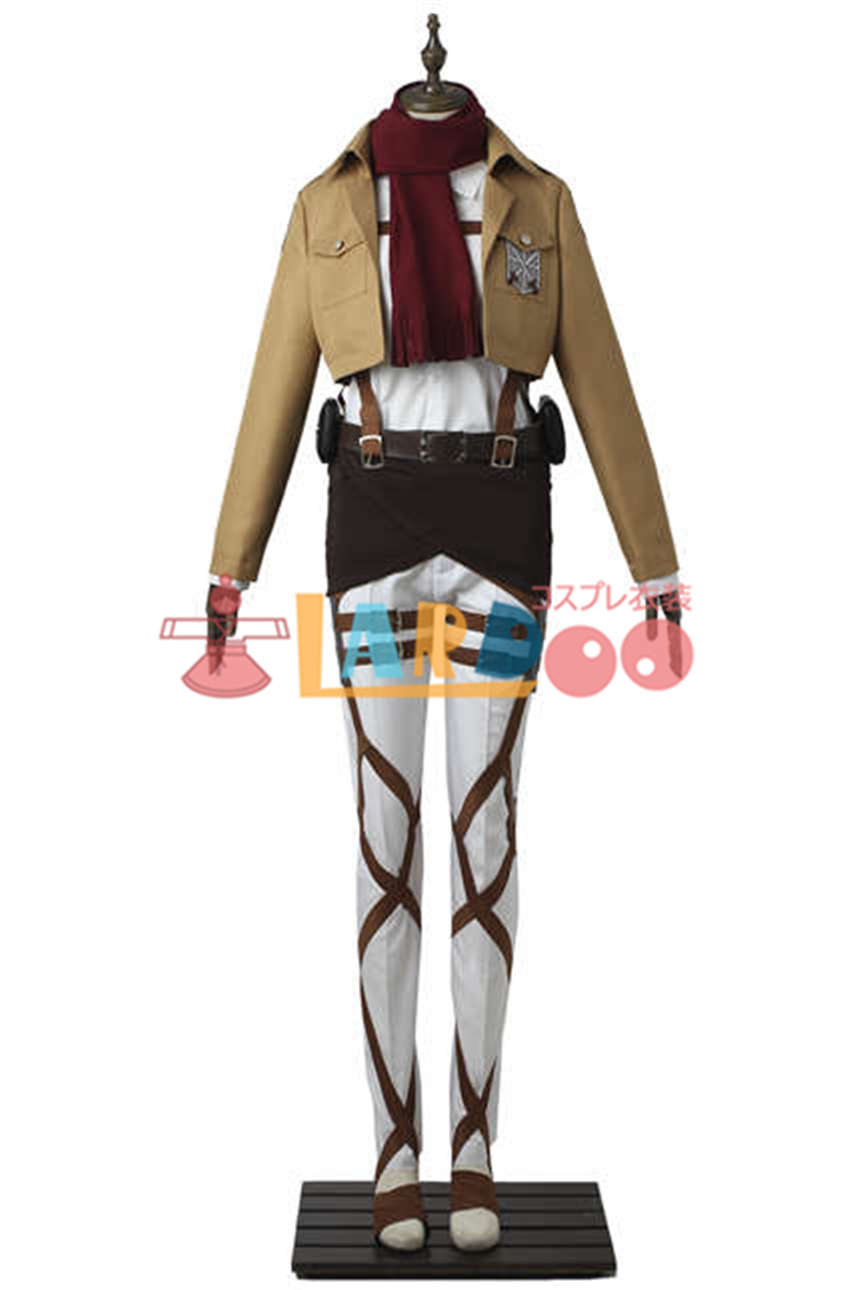 進撃の巨人 ミカサ アッカーマン 訓練兵団 マント付き コスプレ衣装 コスチューム cosplay