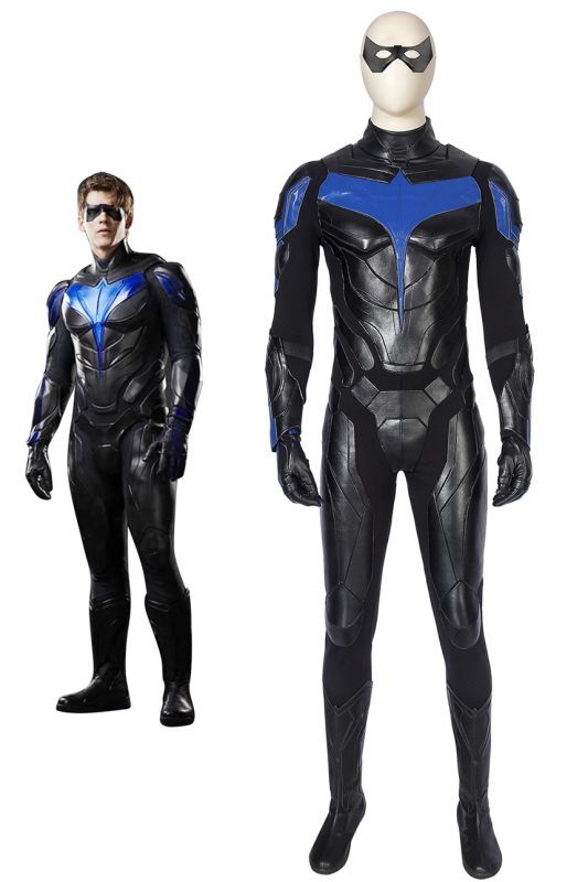 画像1: タイタンズ シーズン１ ナイトウィング ディック・グレイソン Titans Season 1 Nightwing Dick Grayson ブーツ付き コスプレ衣装 コスチューム ゲーム cosplay (1)